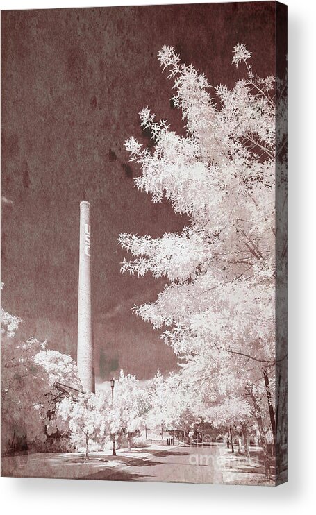 2016 Acrylic Print featuring the photograph USC Smokestack 1950-ish by Charles Hite
