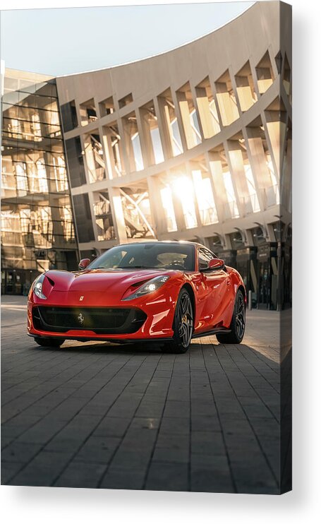 Ferrari Acrylic Print featuring the photograph V12 Passion by David Whitaker Visuals