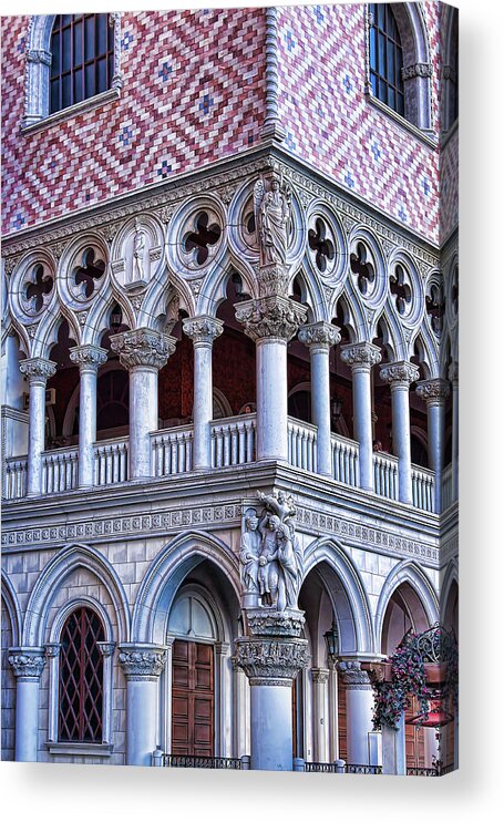 Venetian Palazzo Acrylic Print featuring the photograph Venetian Palazzo architectural detail, Las Vegas by Tatiana Travelways