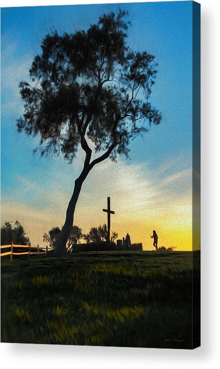 Photographs Acrylic Print featuring the photograph Ventura California Cross Before Thomas Fire by John A Rodriguez