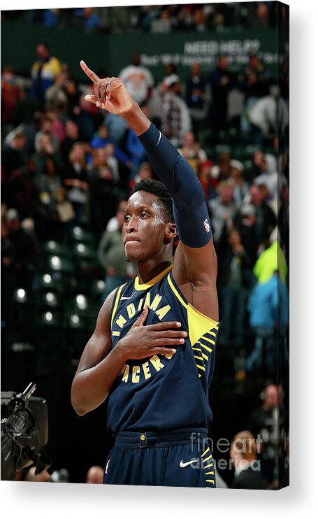 Nba Pro Basketball Acrylic Print featuring the photograph Victor Oladipo by Jeff Haynes