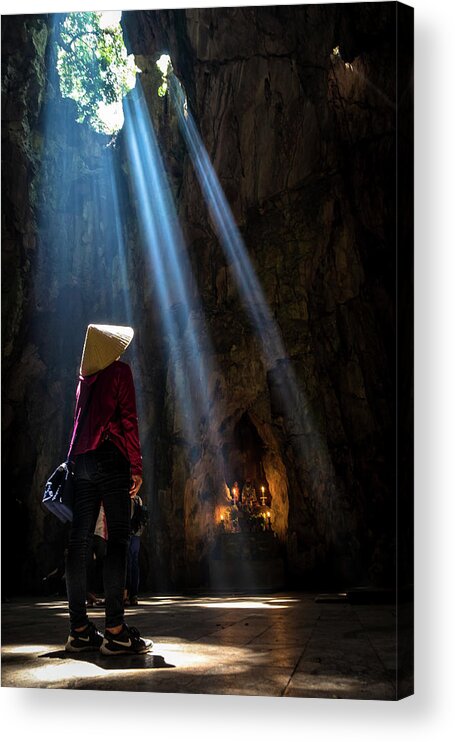 Ancient Acrylic Print featuring the photograph Vietnamese at Marble Mountain by Arj Munoz