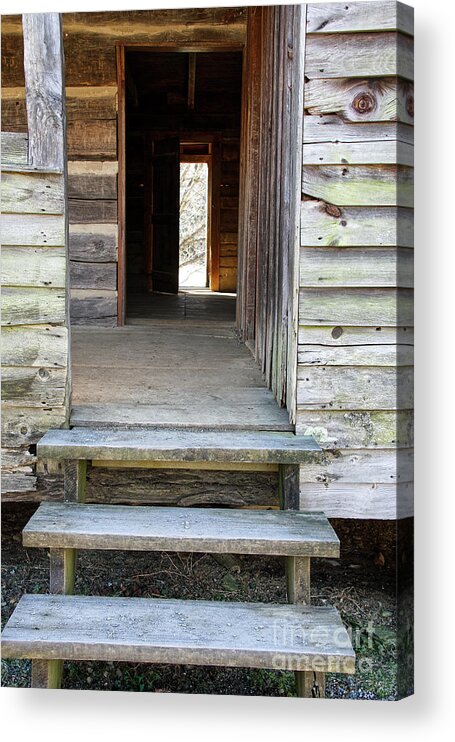 Cades Cove Acrylic Print featuring the photograph Vintage Cabin And Doors by Phil Perkins