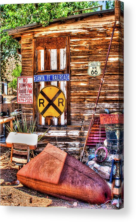 Route 66 Acrylic Print featuring the photograph Rt 66 Memorabilia by Jack and Darnell Est