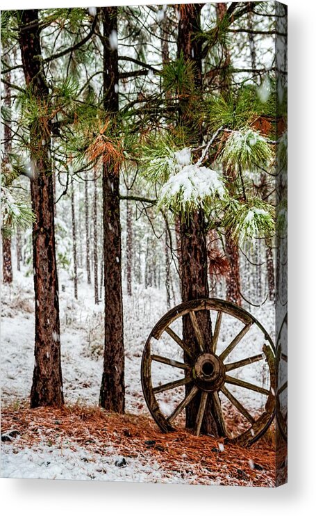 Landscape Acrylic Print featuring the photograph Wagon Wheel Snow by Pamela Dunn-Parrish
