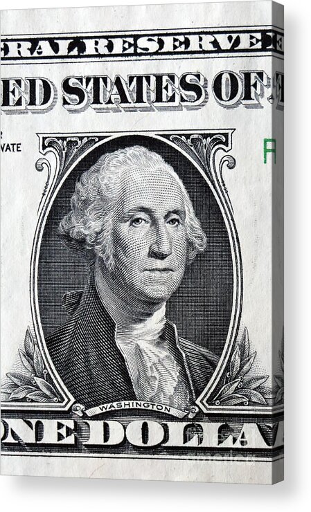 Money Acrylic Print featuring the photograph Washington $1 Bill 4095 by Jack Schultz