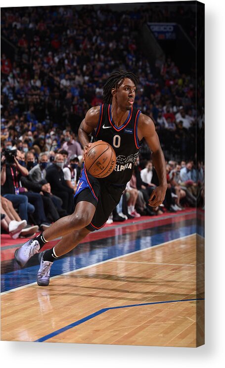 Tyrese Maxey Acrylic Print featuring the photograph Washington Wizards v Philadelphia 76ers - Game Two by David Dow