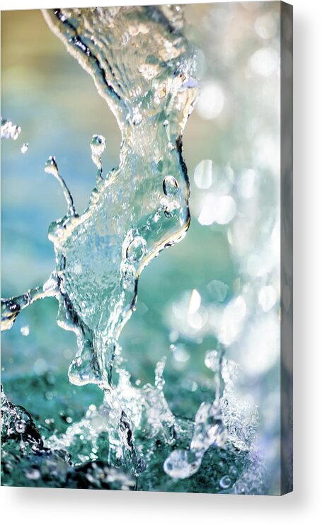 Natural Abstract Acrylic Print featuring the photograph Water Splash Abstract by Terry Walsh