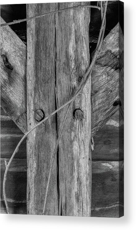 Beam Acrylic Print featuring the photograph Weathered Barn Beams by David Letts