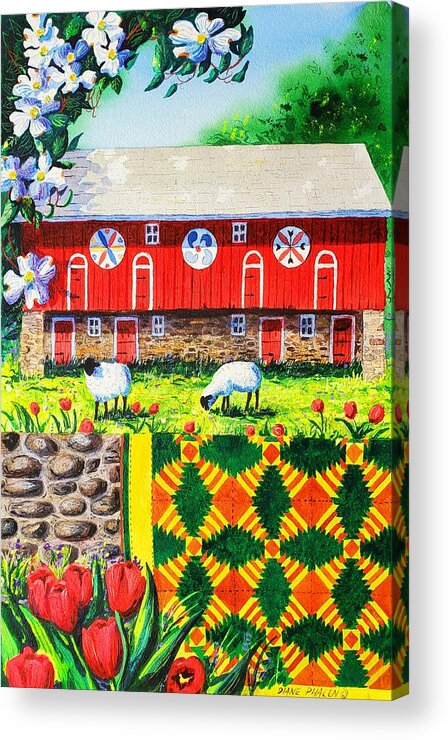 Barn Acrylic Print featuring the painting Welcome by Diane Phalen