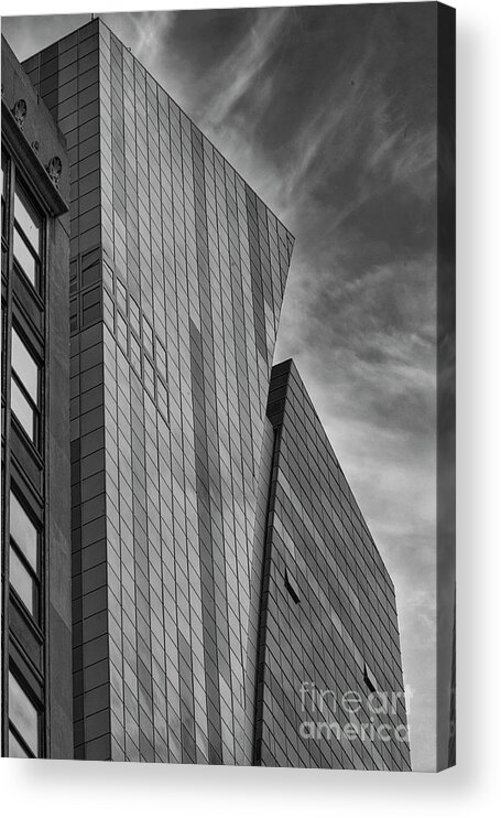 New York Acrylic Print featuring the photograph Weston Hotel NYC Black White Architectural by Chuck Kuhn