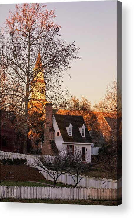 Colonial Williamsburg Acrylic Print featuring the photograph Williamsburg Sunset by Rachel Morrison