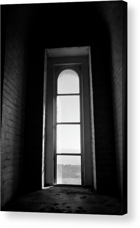 Lighthouse Acrylic Print featuring the photograph Window Over the Water by Gina Cinardo