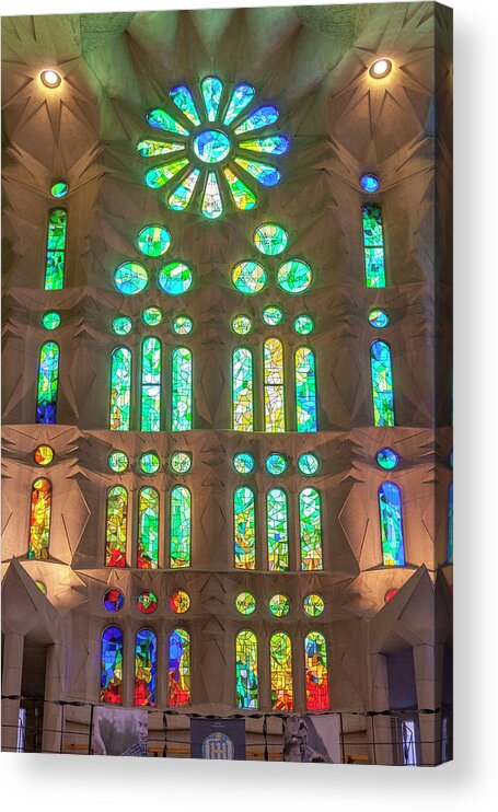 Barcelona Acrylic Print featuring the photograph Windows of la Sagrada Sagrada Familia by W Chris Fooshee