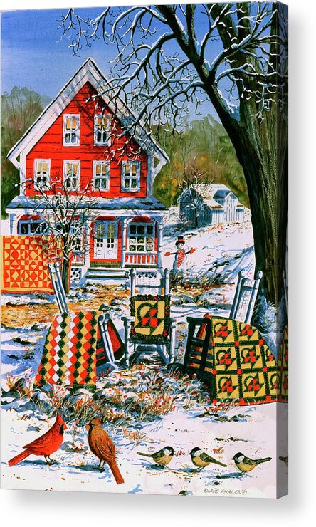 Winter Acrylic Print featuring the painting Winter Joy by Diane Phalen