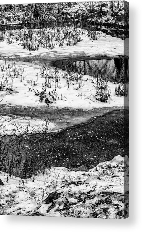 Snow Acrylic Print featuring the photograph Winter snow and water by Cate Franklyn