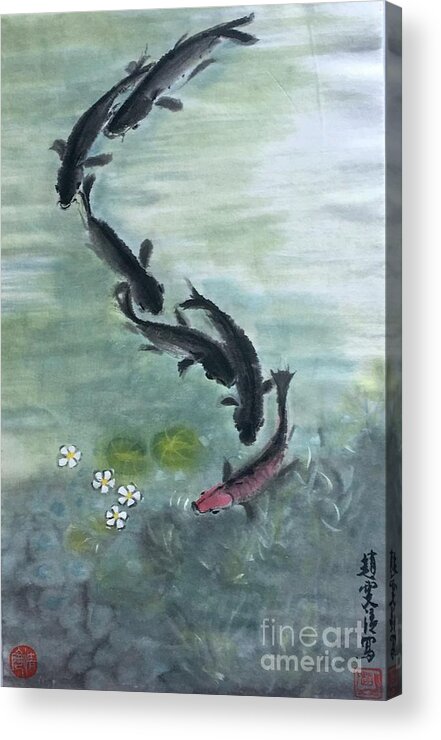 Lake Art Acrylic Print featuring the painting Wishful by Carmen Lam