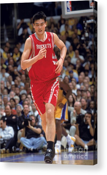 Nba Pro Basketball Acrylic Print featuring the photograph Yao Ming by Andrew D. Bernstein