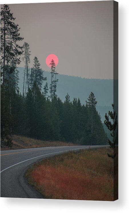 Mountain Acrylic Print featuring the photograph Yellowstone Pink Sunrise by Go and Flow Photos