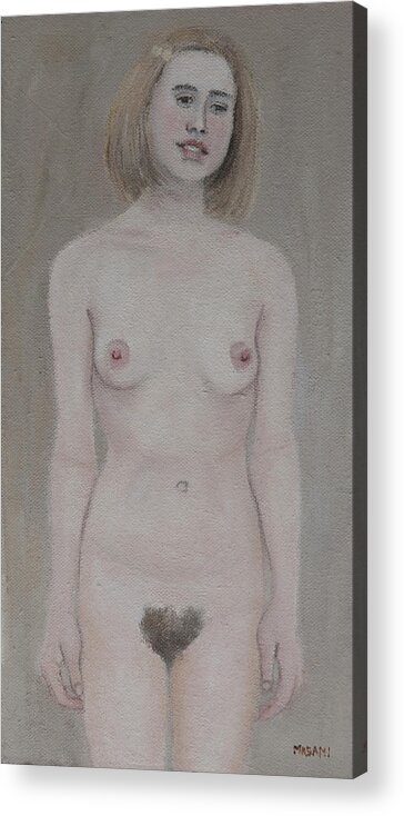 Nude Acrylic Print featuring the painting Agony by Masami Iida