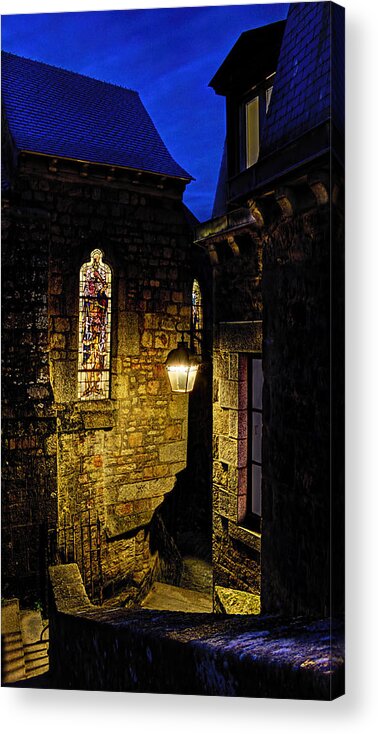 Alley Acrylic Print featuring the photograph Alley in Mont Saint Michel by Weston Westmoreland