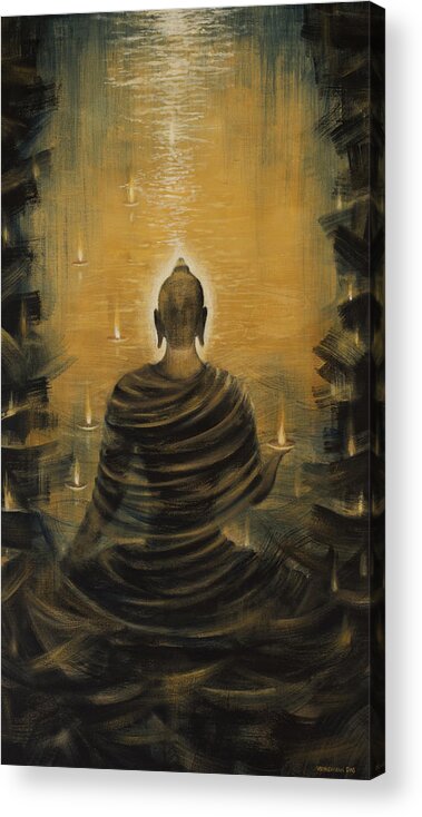 Buddha Acrylic Print featuring the painting Buddha. Nirvana ocean by Vrindavan Das