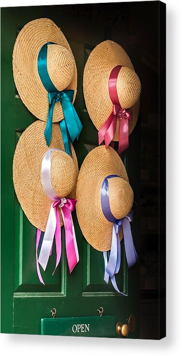 Williamsburg Acrylic Print featuring the photograph Four Hats by Gary Slawsky