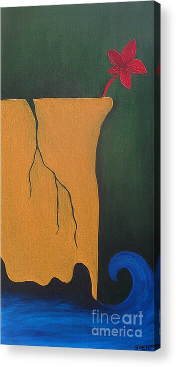 Abstract Acrylic Print featuring the painting Jump Already by Amanda Sheil
