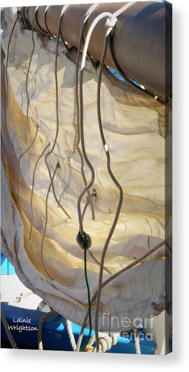 Sail Acrylic Print featuring the photograph Rigging the Main by Lainie Wrightson