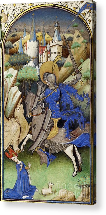 Illustration Acrylic Print featuring the photograph Saint George And The Dragon by Getty Research Institute