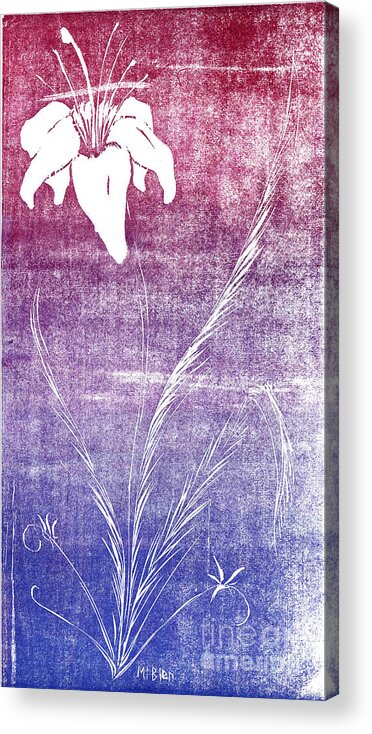 Lily Acrylic Print featuring the mixed media Sunset Lily by Michelle Bien