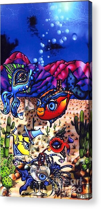 1 Cartoon Acrylic Print featuring the digital art Pacifica in the Desert by Atheena Romney