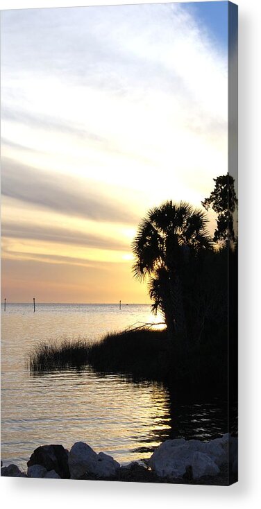 Silhouette Acrylic Print featuring the photograph Silhouette Sunsent by Judy Hall-Folde