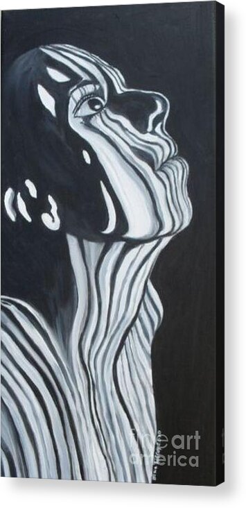 Stripes Acrylic Print featuring the painting Stripes by Julie Brugh Riffey