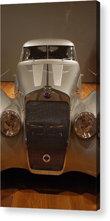 1937 Delage D8-120s Antique Car Canvas Framed Art Acrylic Print featuring the photograph 1937 Delage D8 120s by Renee Holder