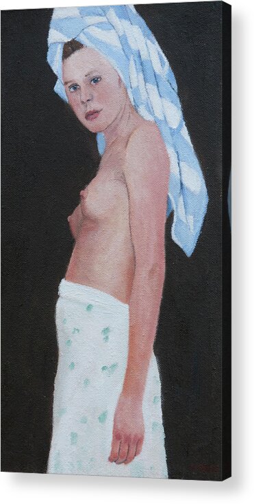 Nude Acrylic Print featuring the painting After The Bath #1 by Masami Iida