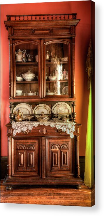 18th Acrylic Print featuring the photograph 18th Century Display China Cabinet by Douglas Barnett