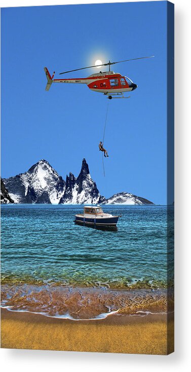 Helicopter Acrylic Print featuring the photograph 4372 by Peter Holme III