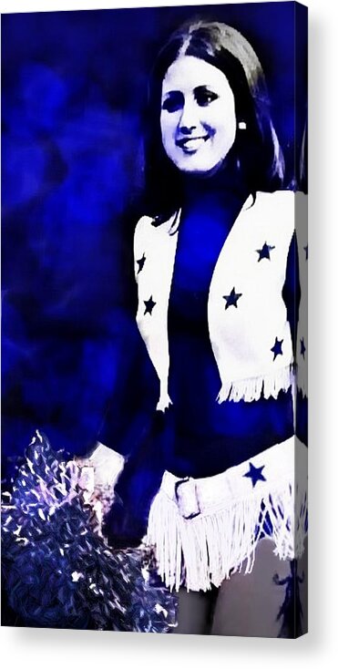 Dallas Cowboys Cheerleader Acrylic Print featuring the digital art Dcc 4ever Paula by Carrie OBrien Sibley