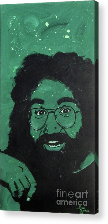 Grateful Dead Acrylic Print featuring the painting Jerry by Sara Becker