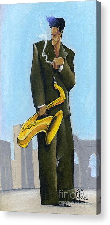 Jazz Acrylic Print featuring the pastel Leavem Smokin by Troy Brown