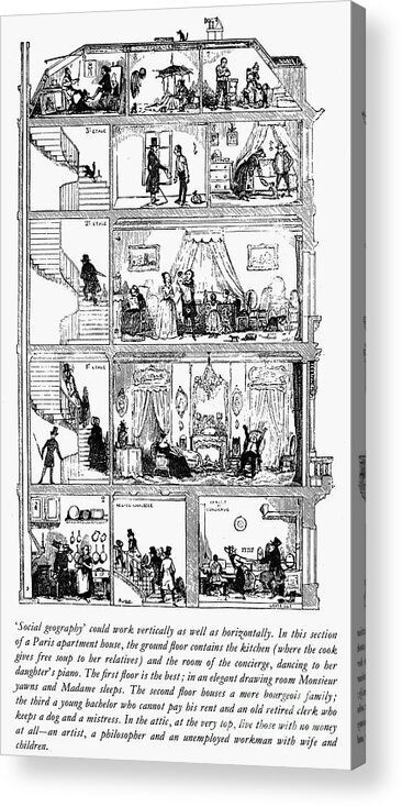 1852 Acrylic Print featuring the photograph Paris: Apartment House by Granger