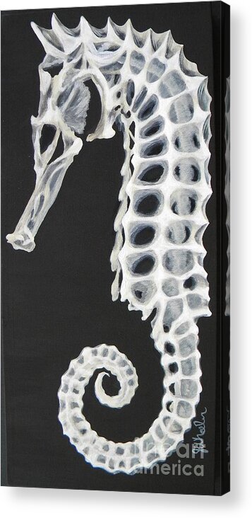 Seahorse Acrylic Print featuring the painting Skelehorse by JoAnn Wheeler