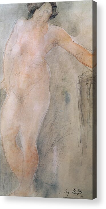 Rodin Acrylic Print featuring the painting Study of a Female Nude by Auguste Rodin