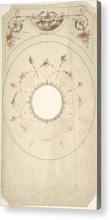 Design Acrylic Print featuring the painting Ceiling Design with Center Cut Out Attributed to J. S. Pearse British, active 1854-68 by J S Pearse