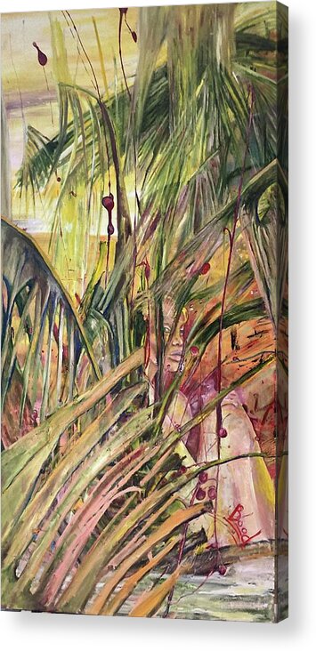 Palms Acrylic Print featuring the painting Come by Peggy Blood