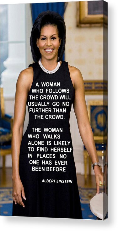 Michelle Obama Acrylic Print featuring the digital art Michelle by David Zimmerman