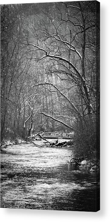 Black And White Acrylic Print featuring the photograph Mid-Winters Hike by Scott Burd