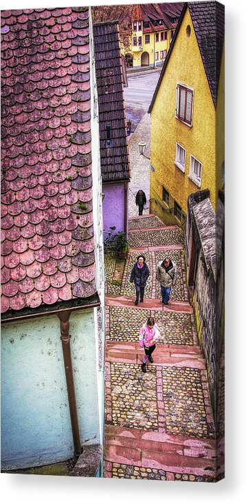 Narrow Street Acrylic Print featuring the photograph Narrow street in Breisach, Germany by Tatiana Travelways