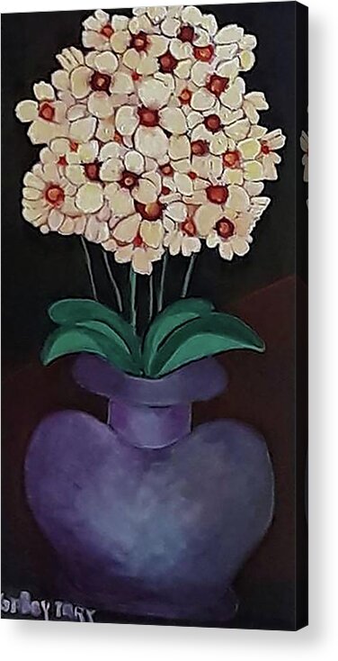Flower Acrylic Print featuring the painting Orchids by Gabby Tary
